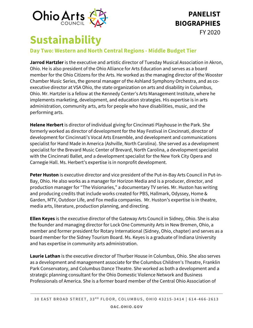 Sustainability Day Two: Western and North Central Regions - Middle Budget Tier