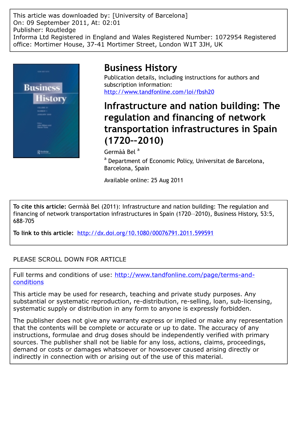 The Regulation and Financing of Network Transportation