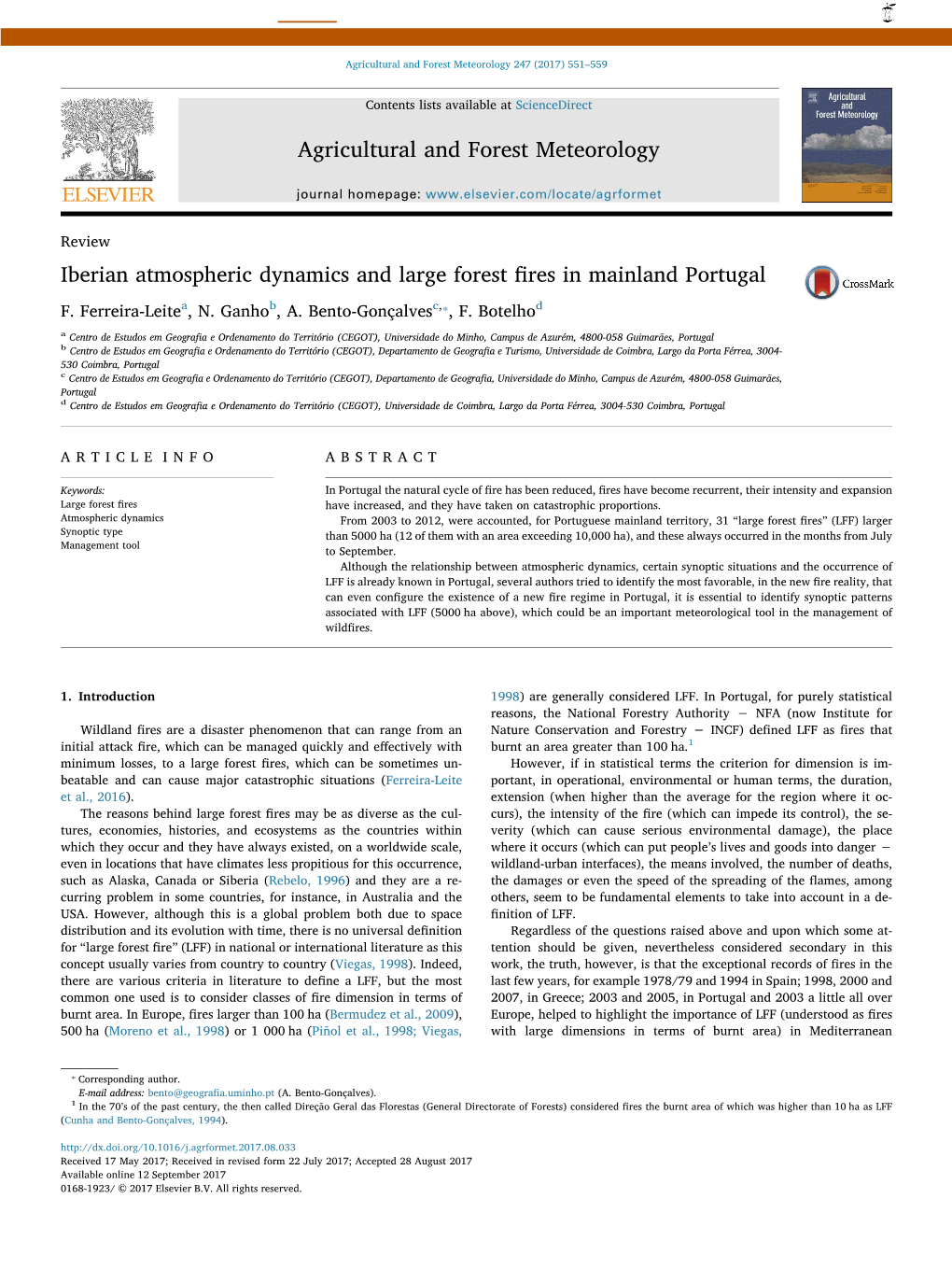 Iberian Atmospheric Dynamics and Large Forest Fires in Mainland Portugal