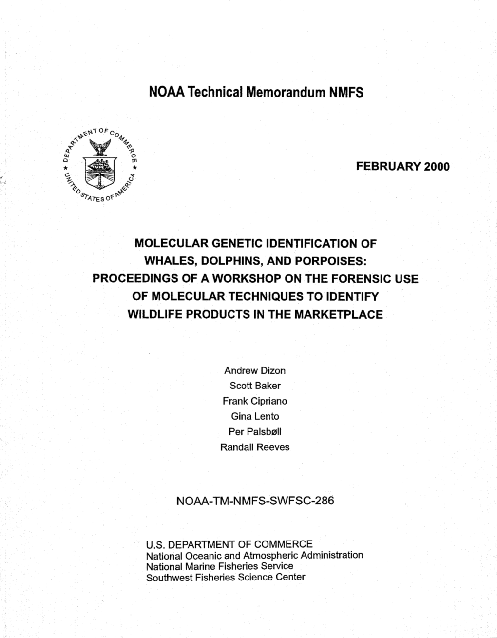 Molecular Genetic Identification of Whales