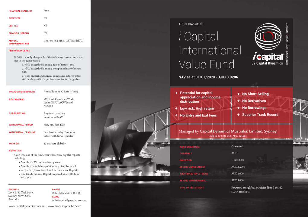 I Capital International Value Fund (ICIVF)