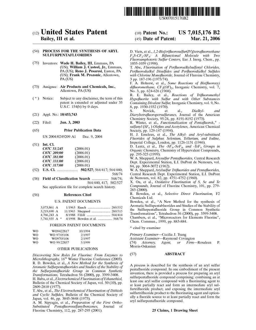 (12) United States Patent (10) Patent No.: US 7,015,176 B2 Bailey, III Et Al