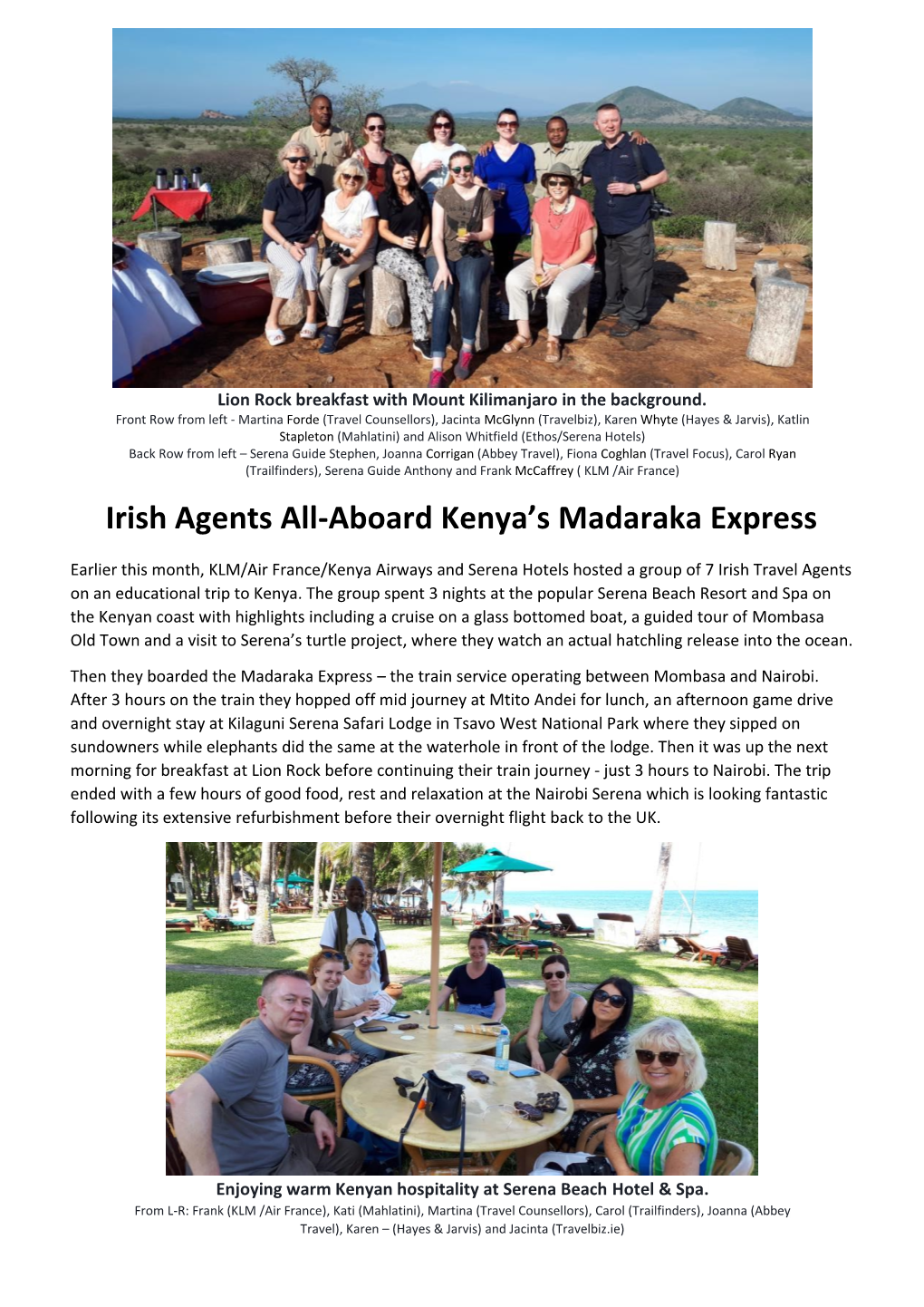 Irish Agents All-Aboard Kenya's Madaraka Express