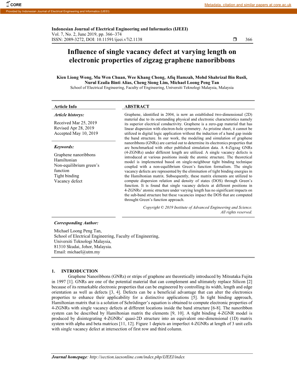 Influence of Single Vacancy Defect at Varying Length on Electronic Properties of Zigzag Graphene Nanoribbons