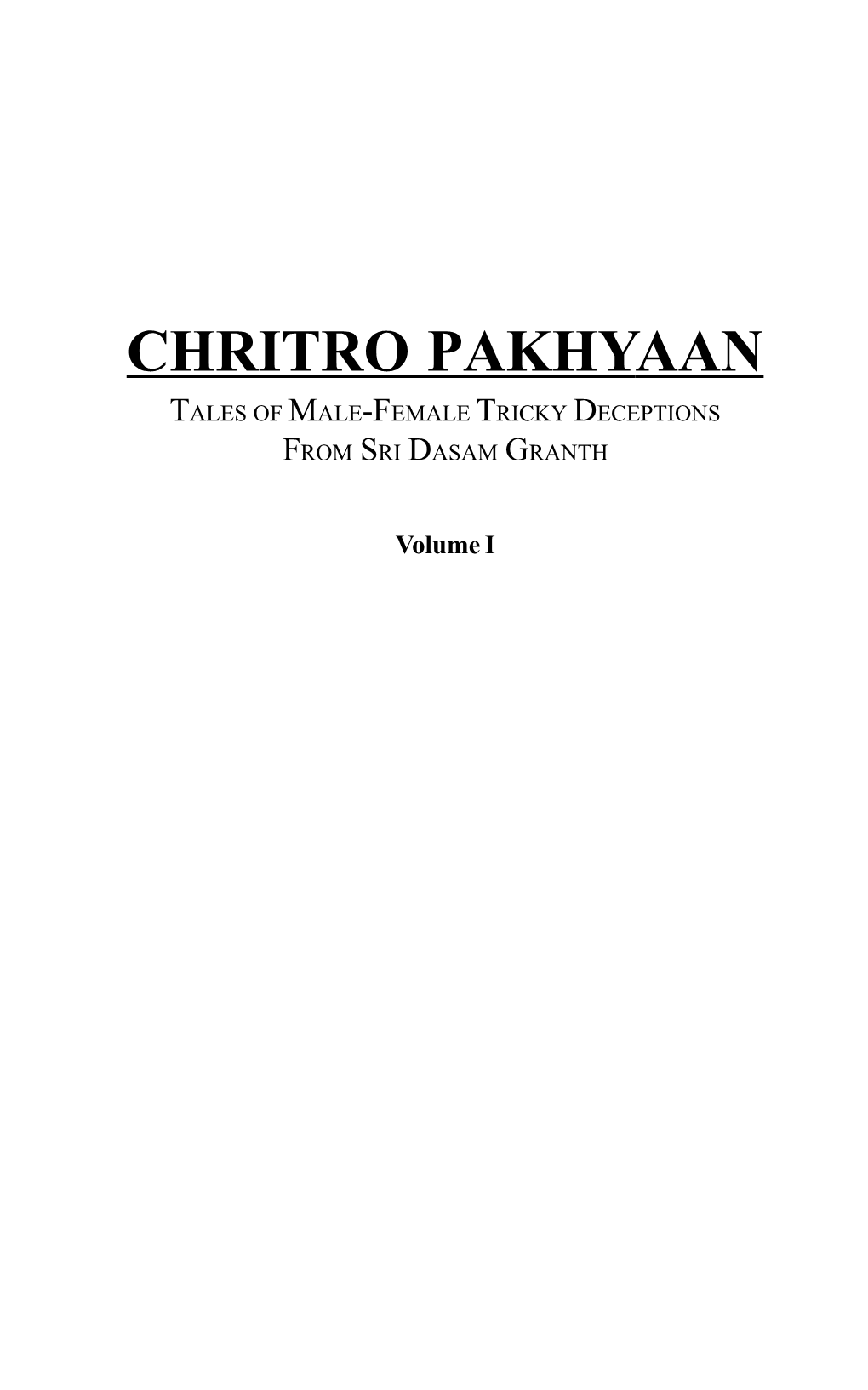 Chritro Pakhyaan Vol 1