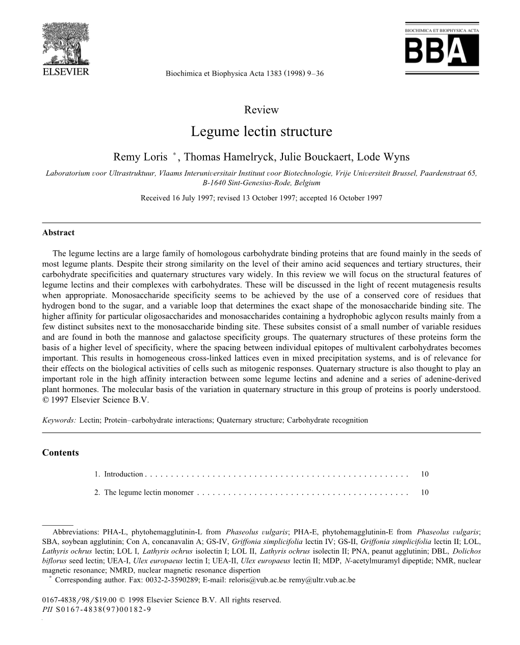 Legume Lectin Structure