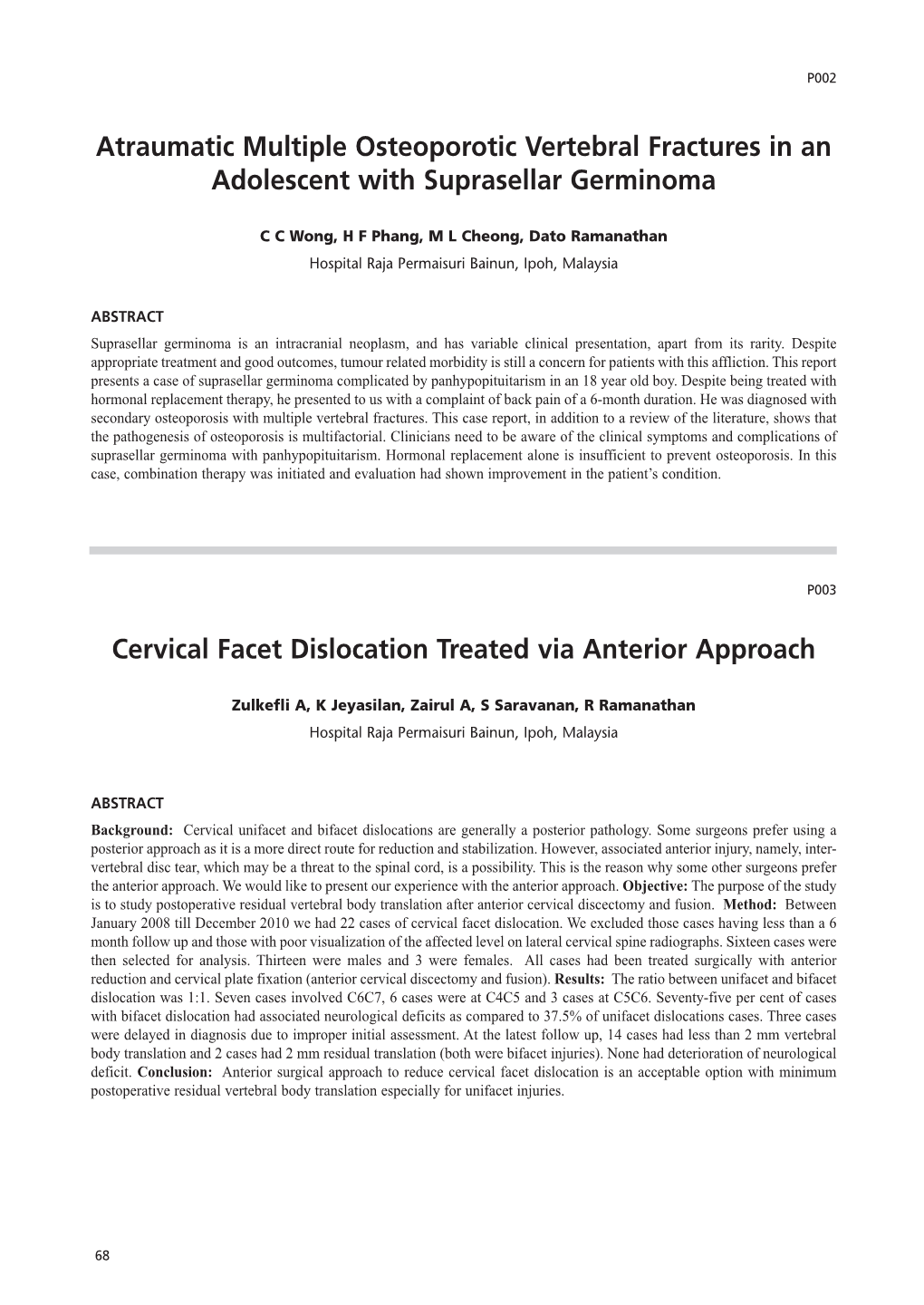 Abstracts Posters Presentation