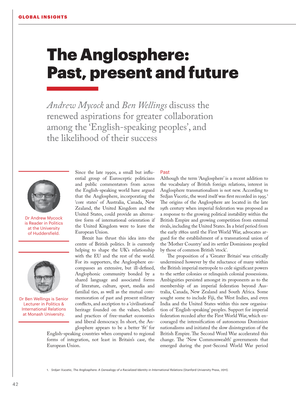 The Anglosphere: Past, Present and Future