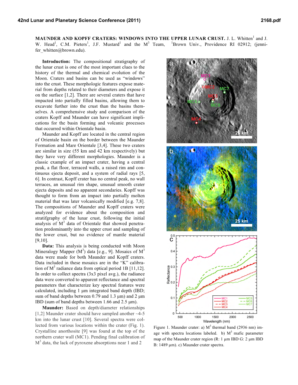 Maunder and Kopff Craters: Windows Into the Upper Lunar Crust