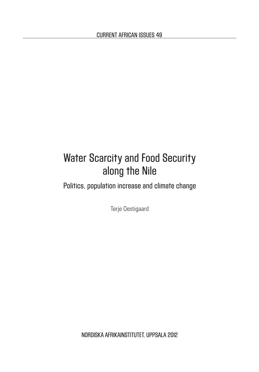 Water Scarcity and Food Security Along the Nile