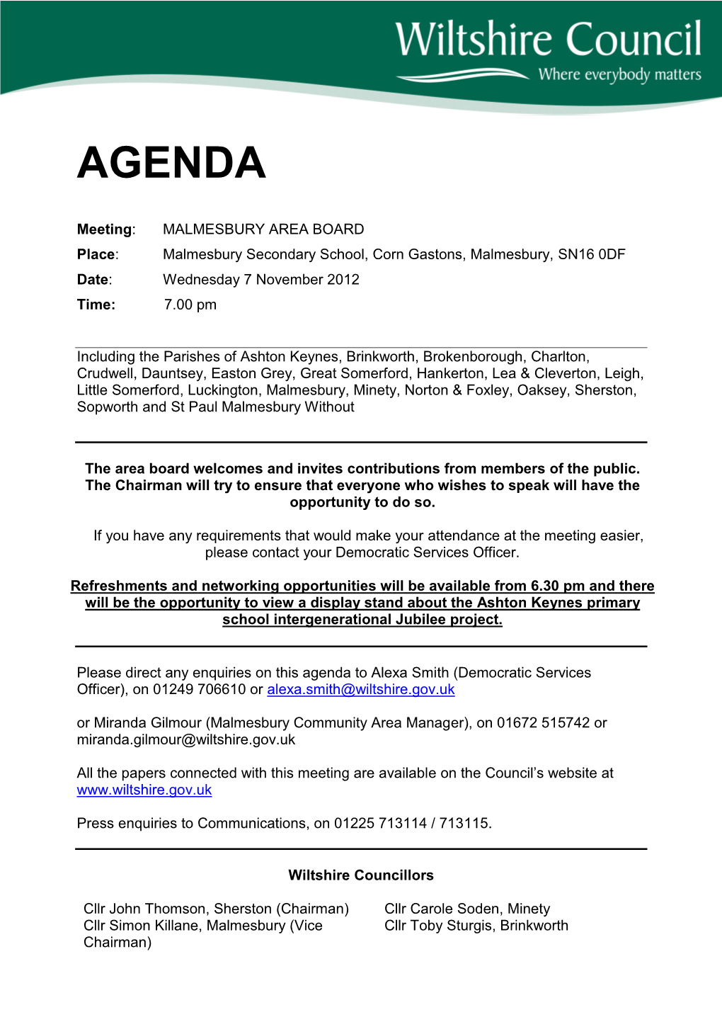 Agenda Reports Pack (Public) 07/11/2012, 00.00