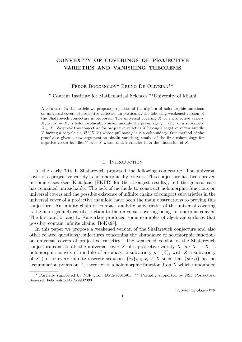 Convexity of Coverings of Projective Varieties and Vanishing Theorems