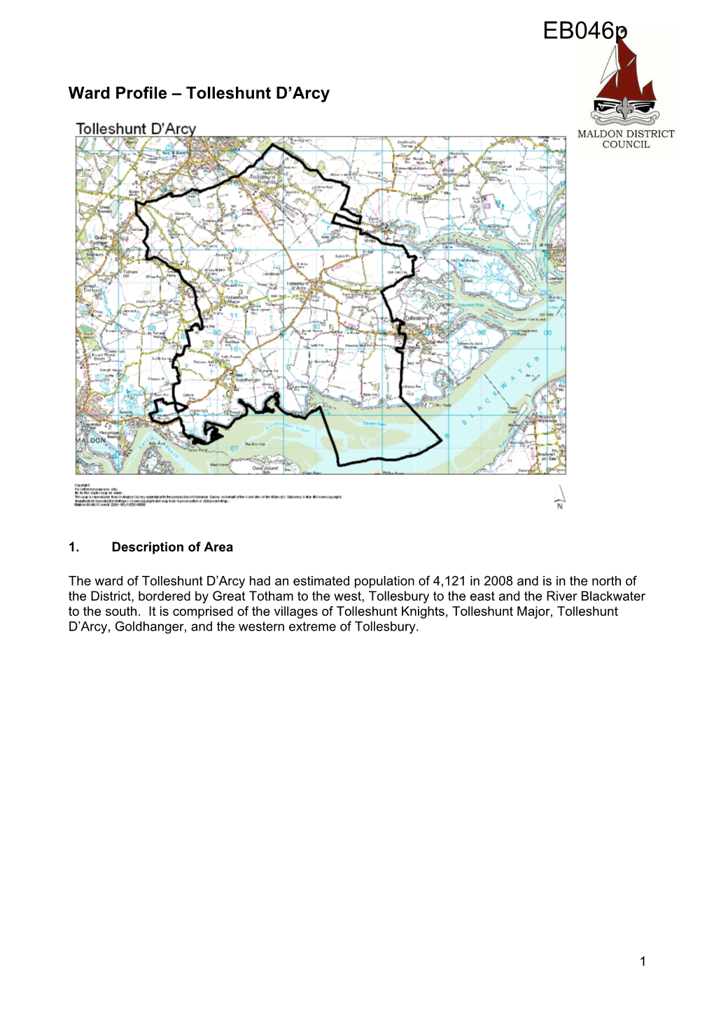 Eb046p Ward Profile Tolleshunt D'arcy