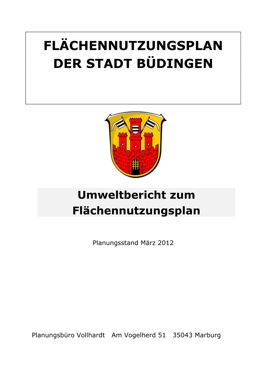 Flächennutzungsplan Der Stadt Büdingen