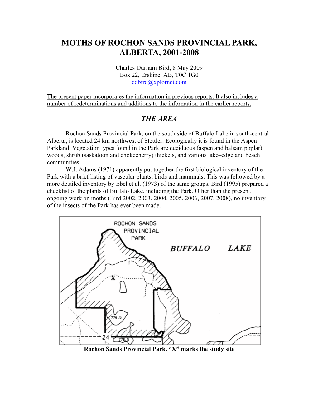 Moths of Rochon Sands Provincial Park, Alberta, 2001-2008