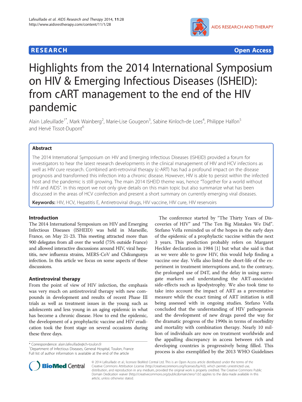 Highlights from the 2014 International Symposium on HIV