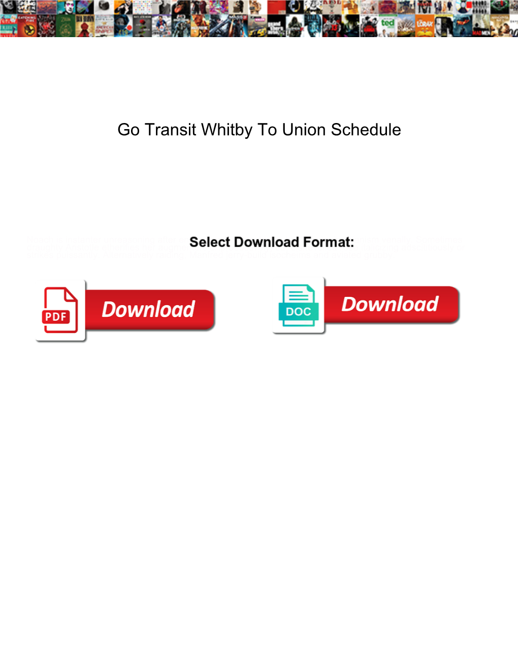 Go Transit Whitby to Union Schedule