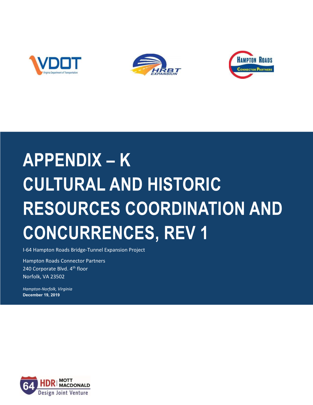 Appendix – K Cultural and Historic Resources