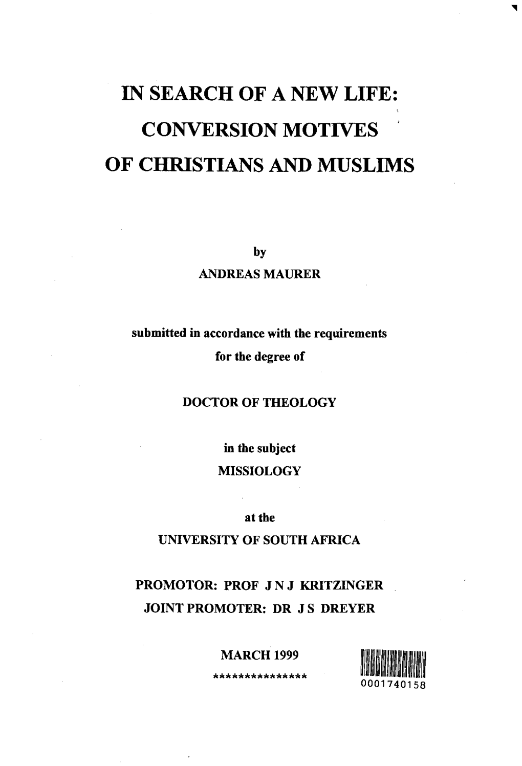 Conversion Motives of Christians and Muslims