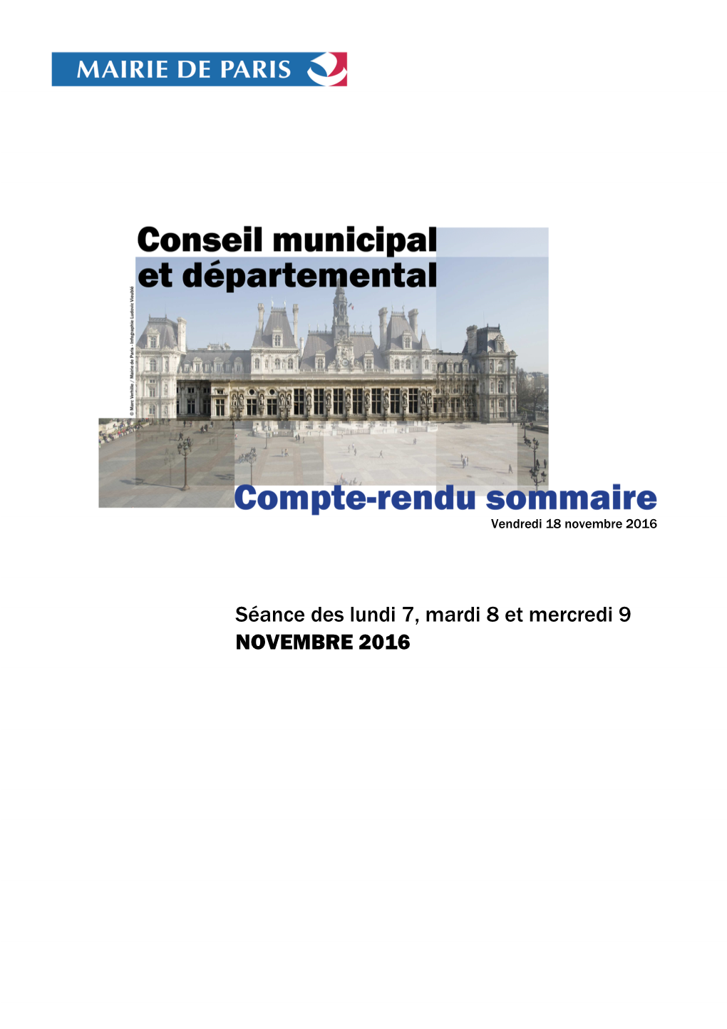 SOMMAIRE CM CG Des 7, 8 Et 9 Novembre 2016