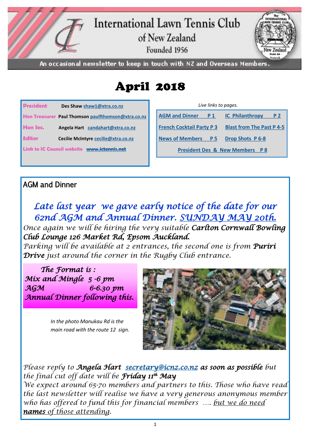 Please Click Here to Download the April 2018 Newsletter