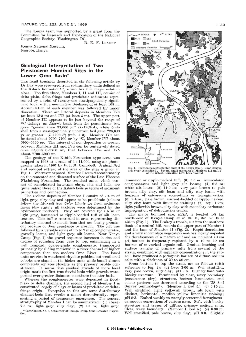 Geological Interpretation of Two Pleistocene Hominid Sites in The