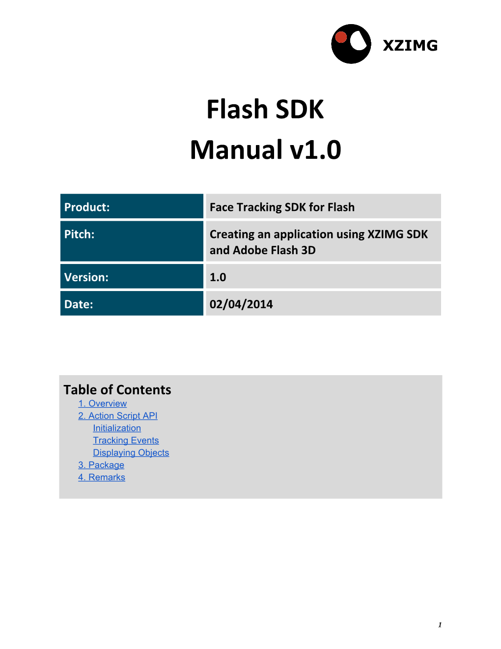 Flash SDK Manual V1.0