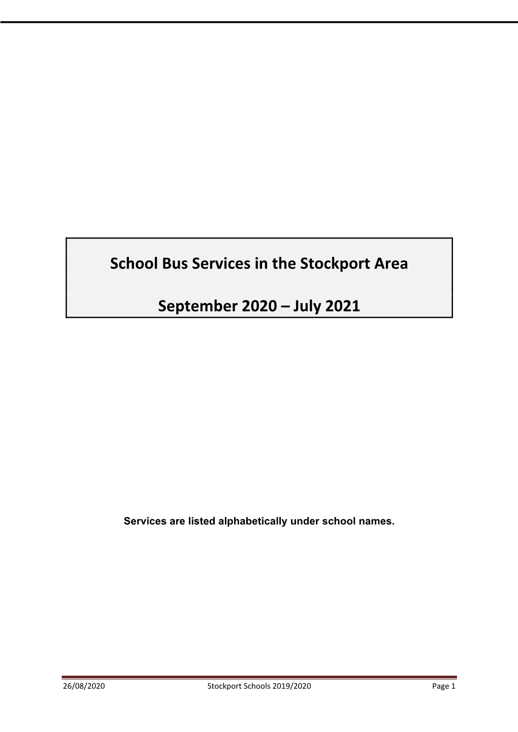 School Bus Services in the Stockport Area