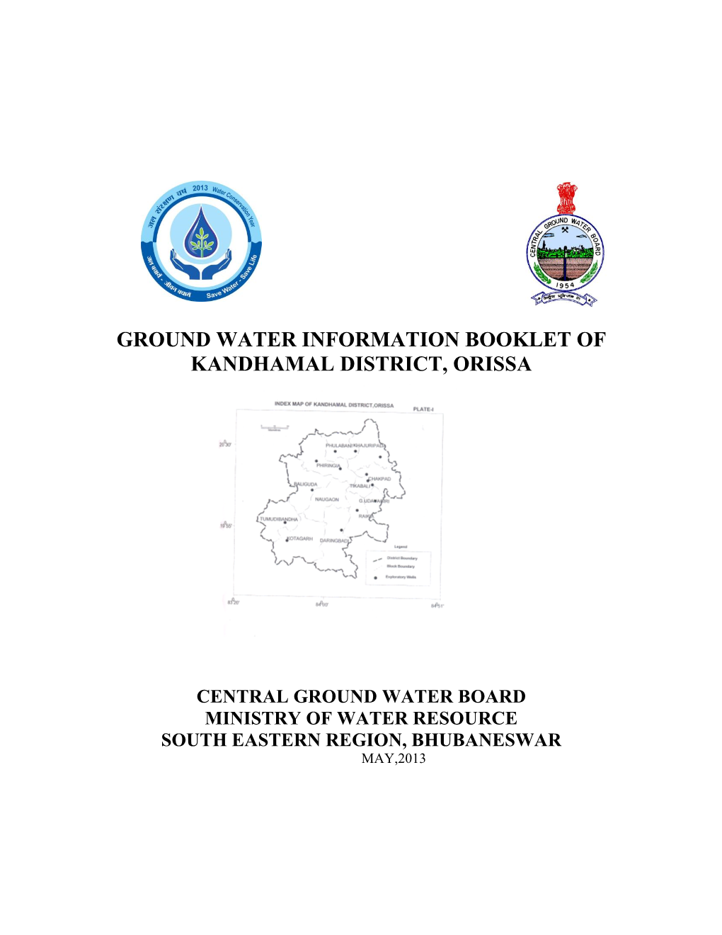 Ground Water Information Booklet of Kandhamal District, Orissa