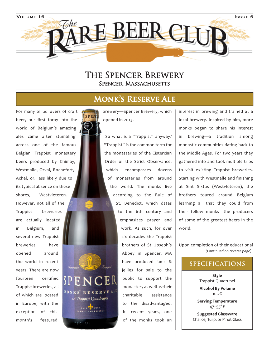 The Spencer Brewery Spencer, Massachusetts