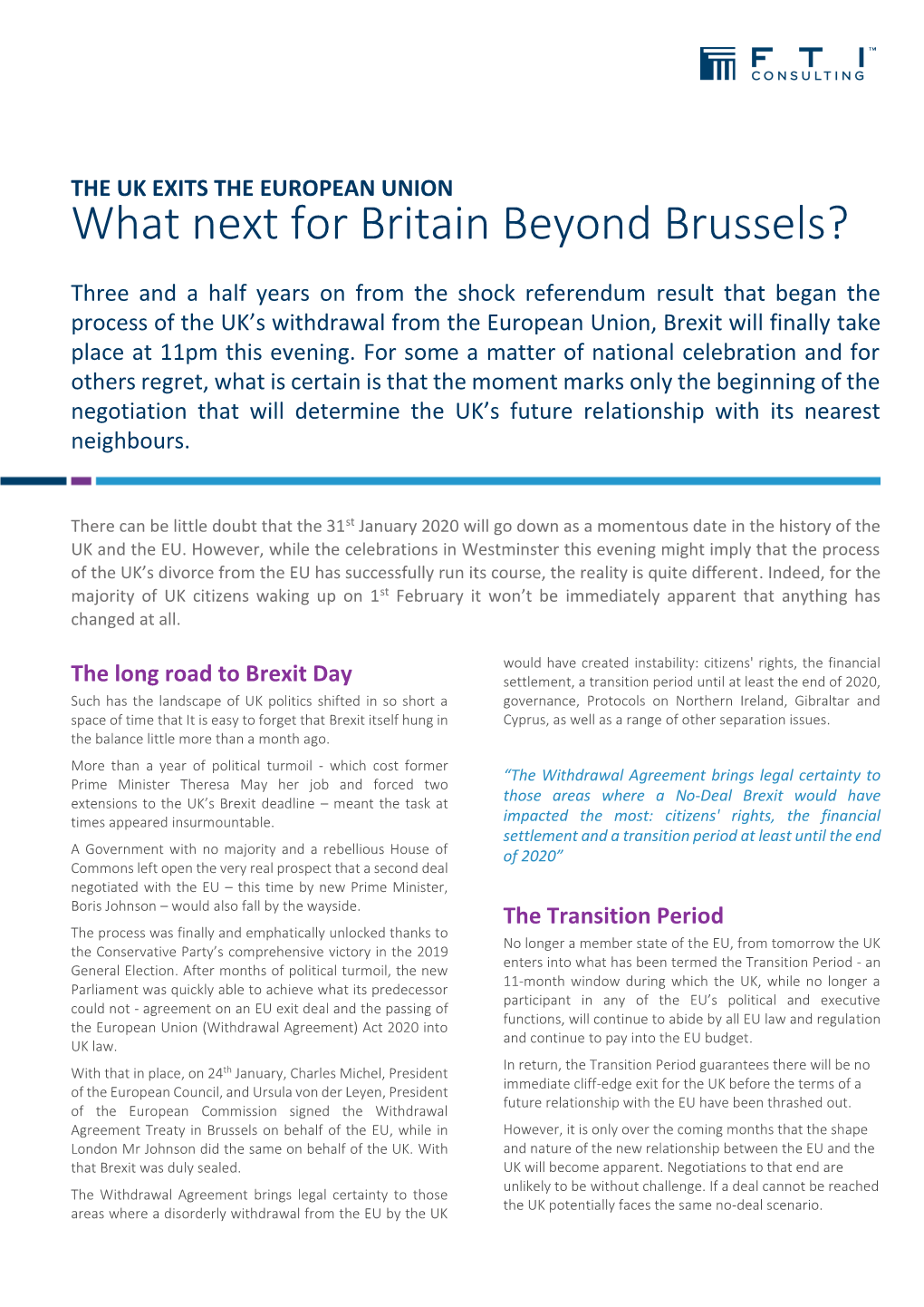 What Next for Britain Beyond Brussels?