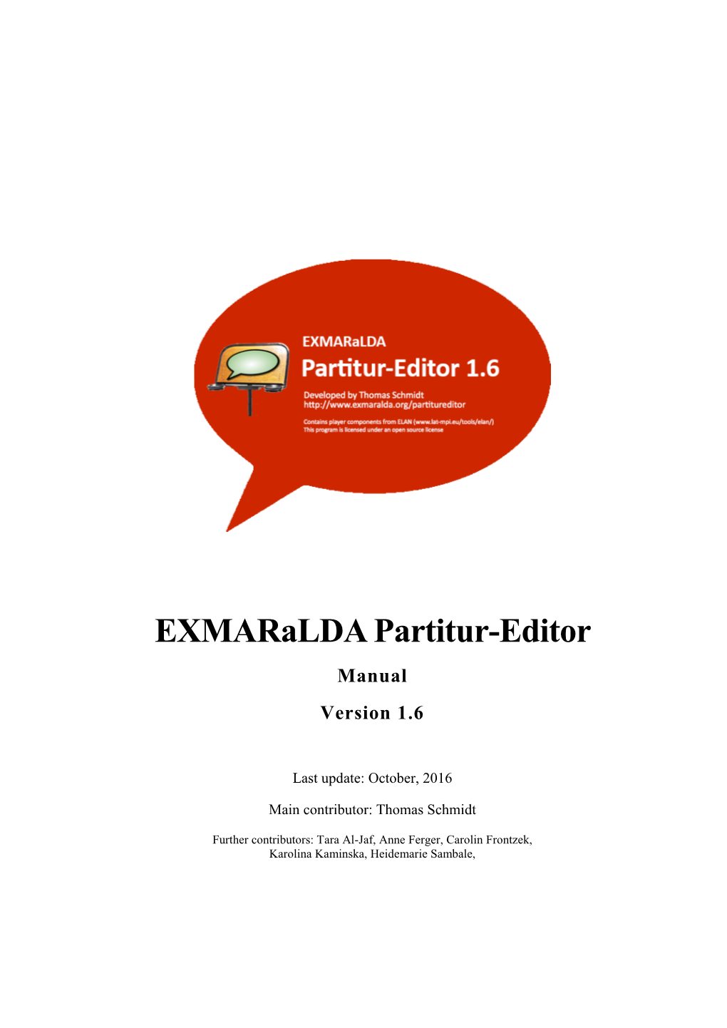 Exmaralda Partitur-Editor Manual Version 1.6