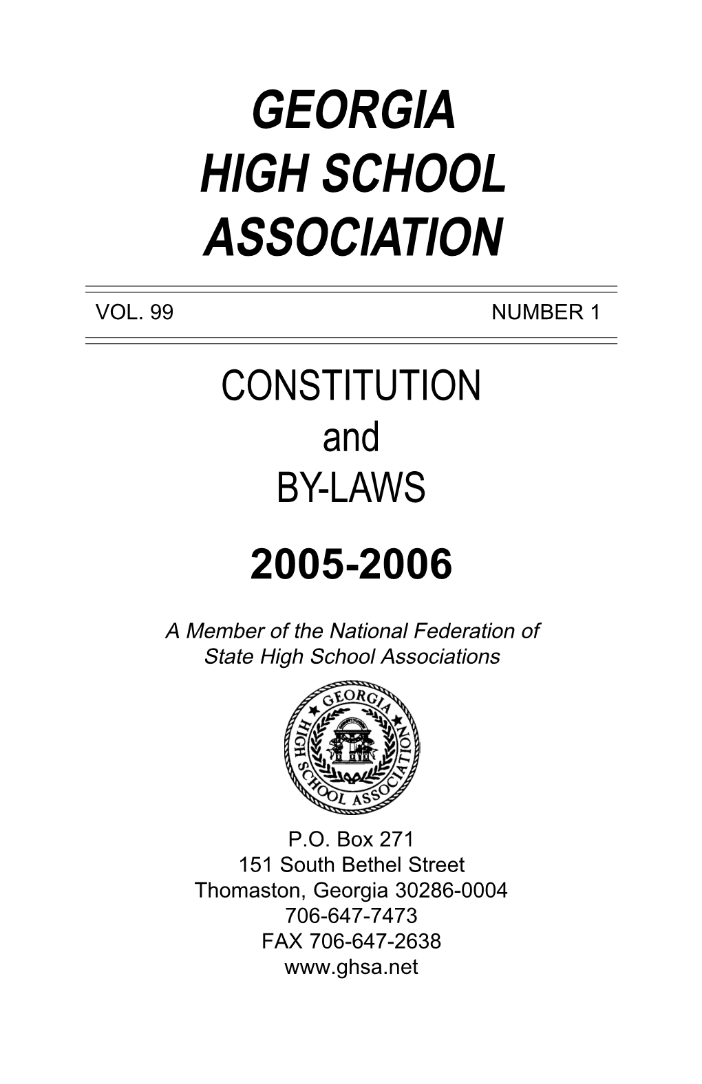 CONSTITUTION and BY-LAWS 2005-2006