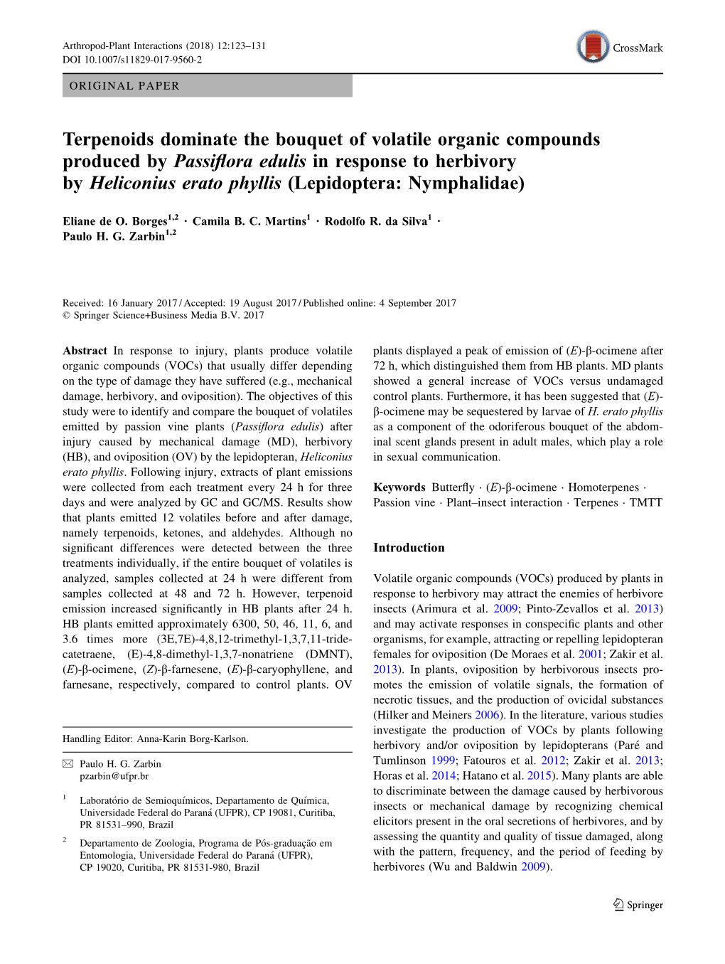 Terpenoids Dominate the Bouquet of Volatile Organic Compounds