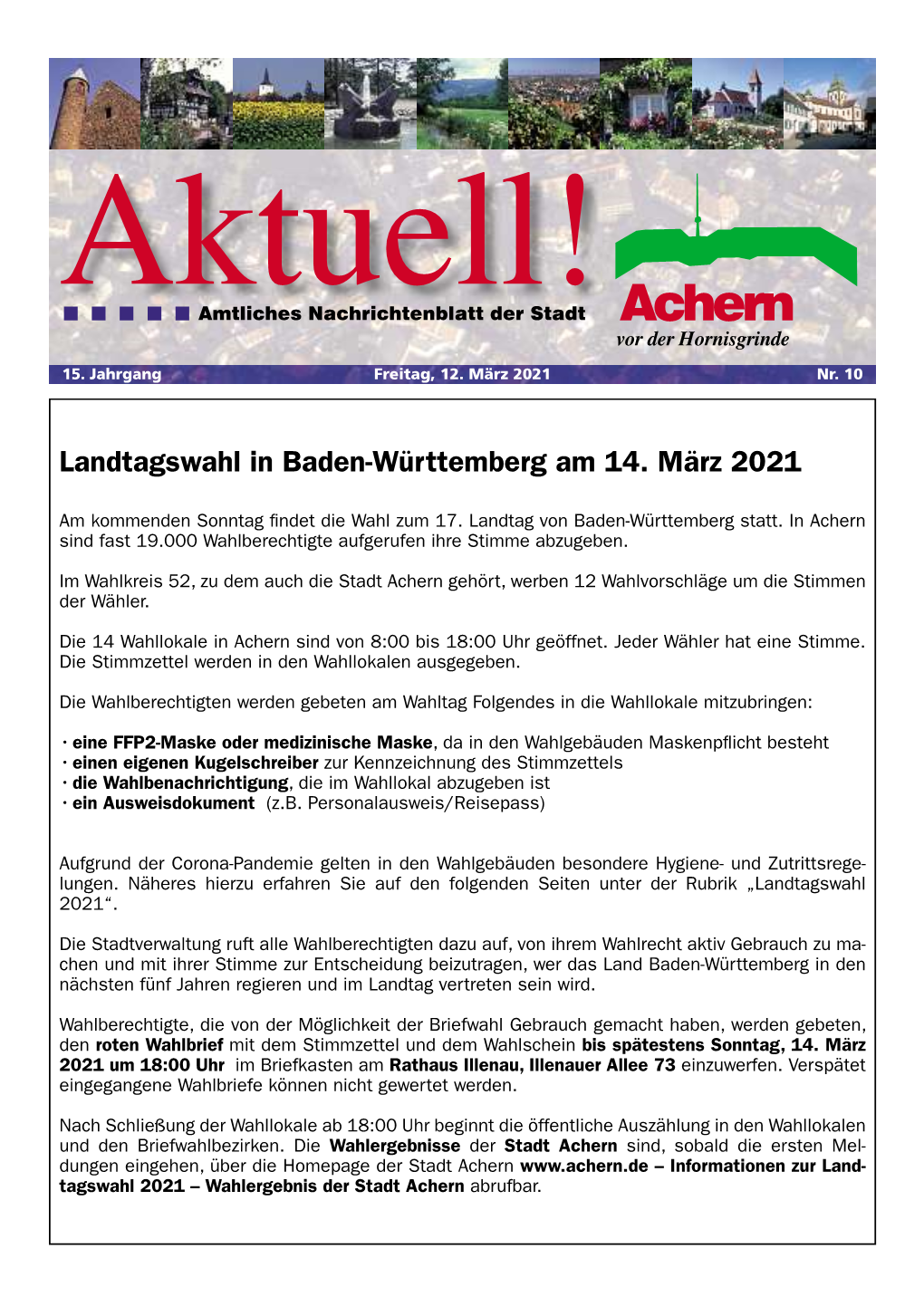 Landtagswahl in Baden-Württemberg Am 14. März 2021
