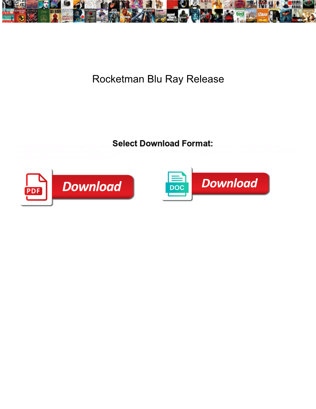 Rocketman Blu Ray Release