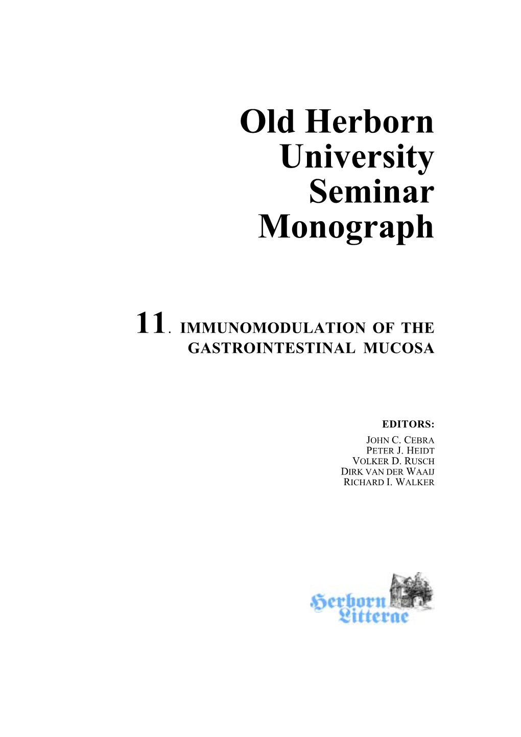 Old Herborn University Monograph 11