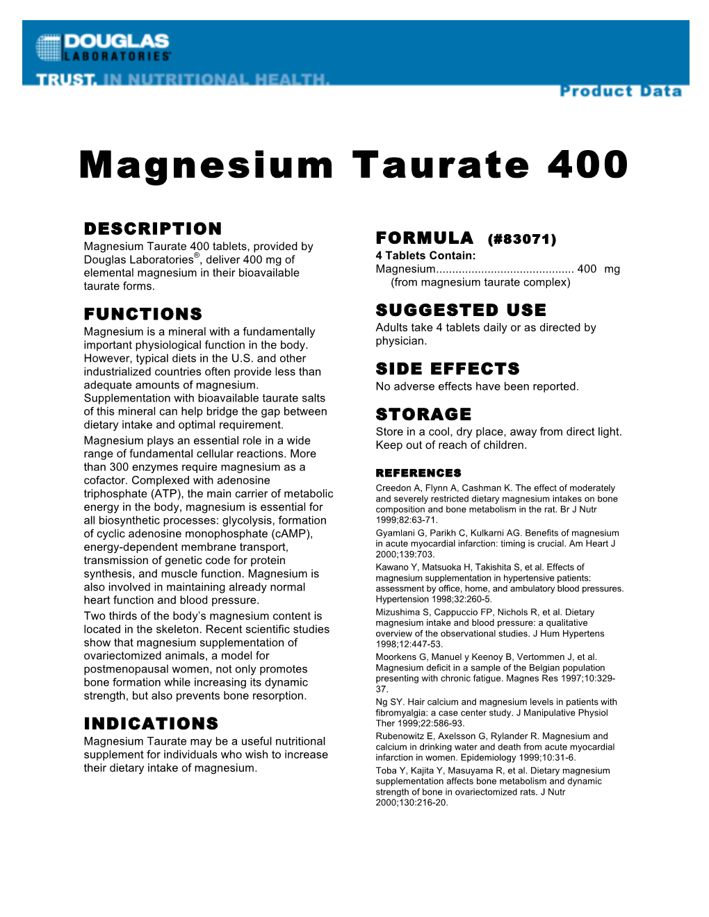 Magnesium Taurate 400