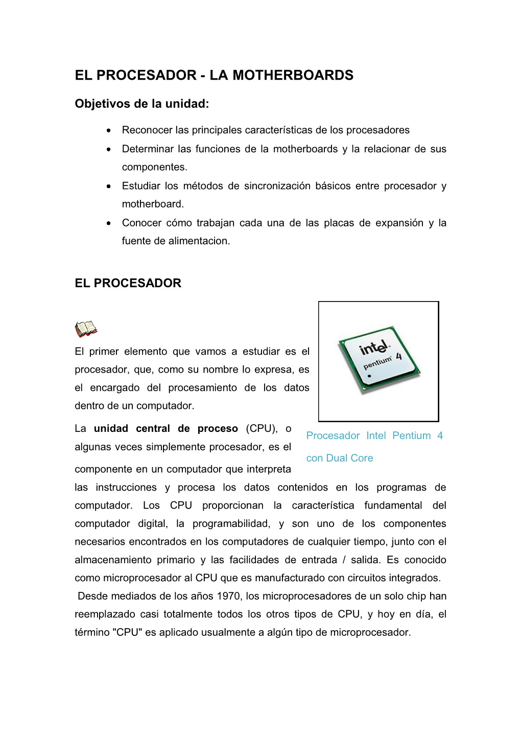 El Procesador - La Motherboards