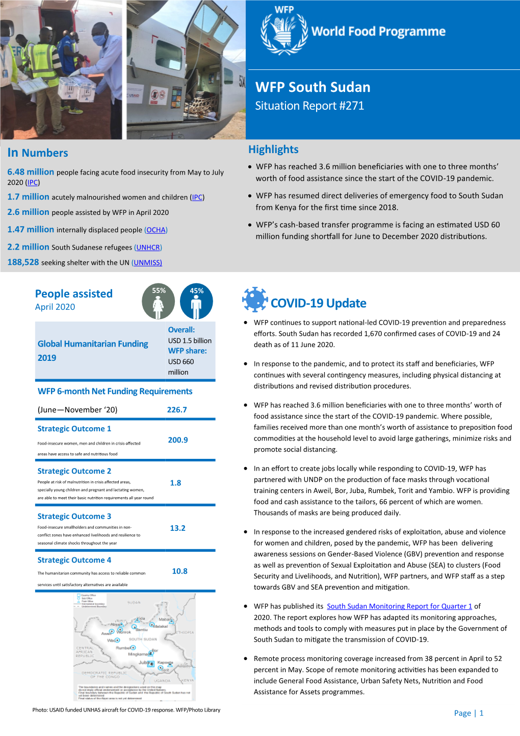 WFP South Sudan Situation Report #271