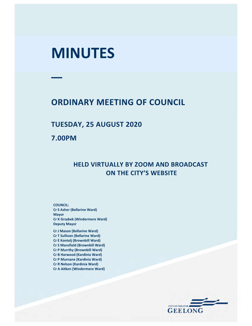 City of Greater Geelong Council Minutes