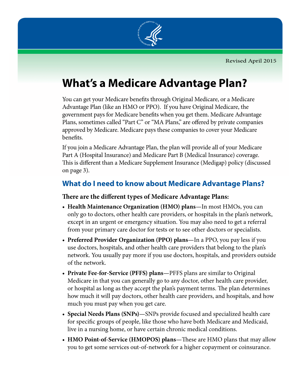 What's a Medicare Advantage Plan?