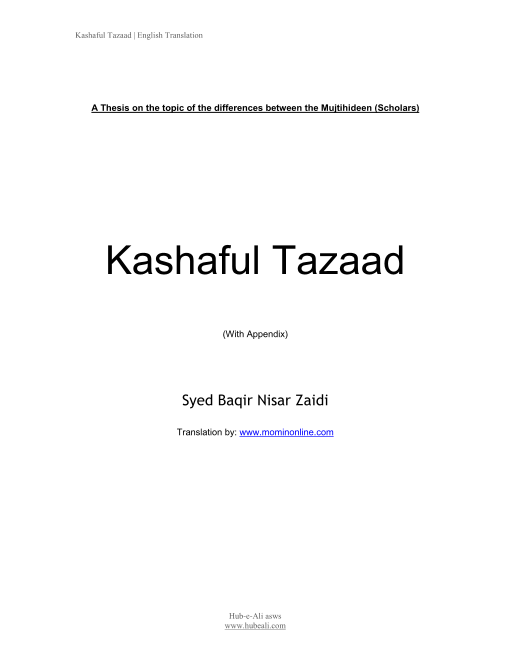 Kashaful Tazaid