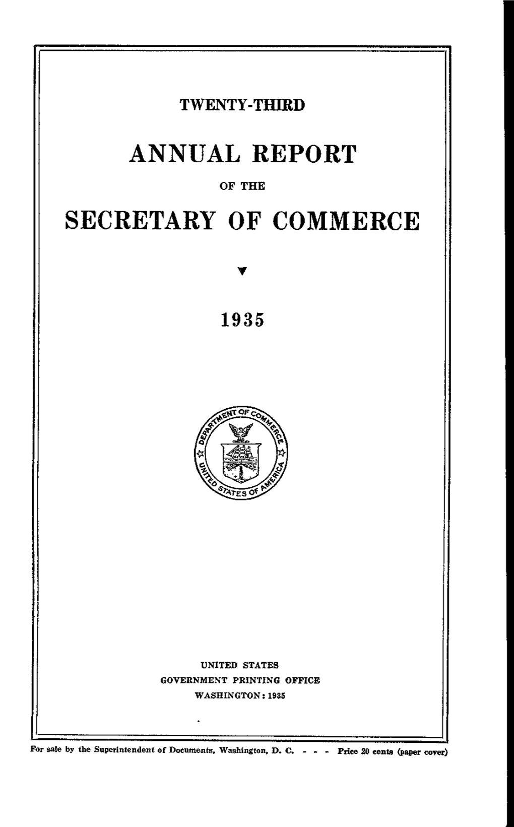 Annual Report for Fiscal Year 1935