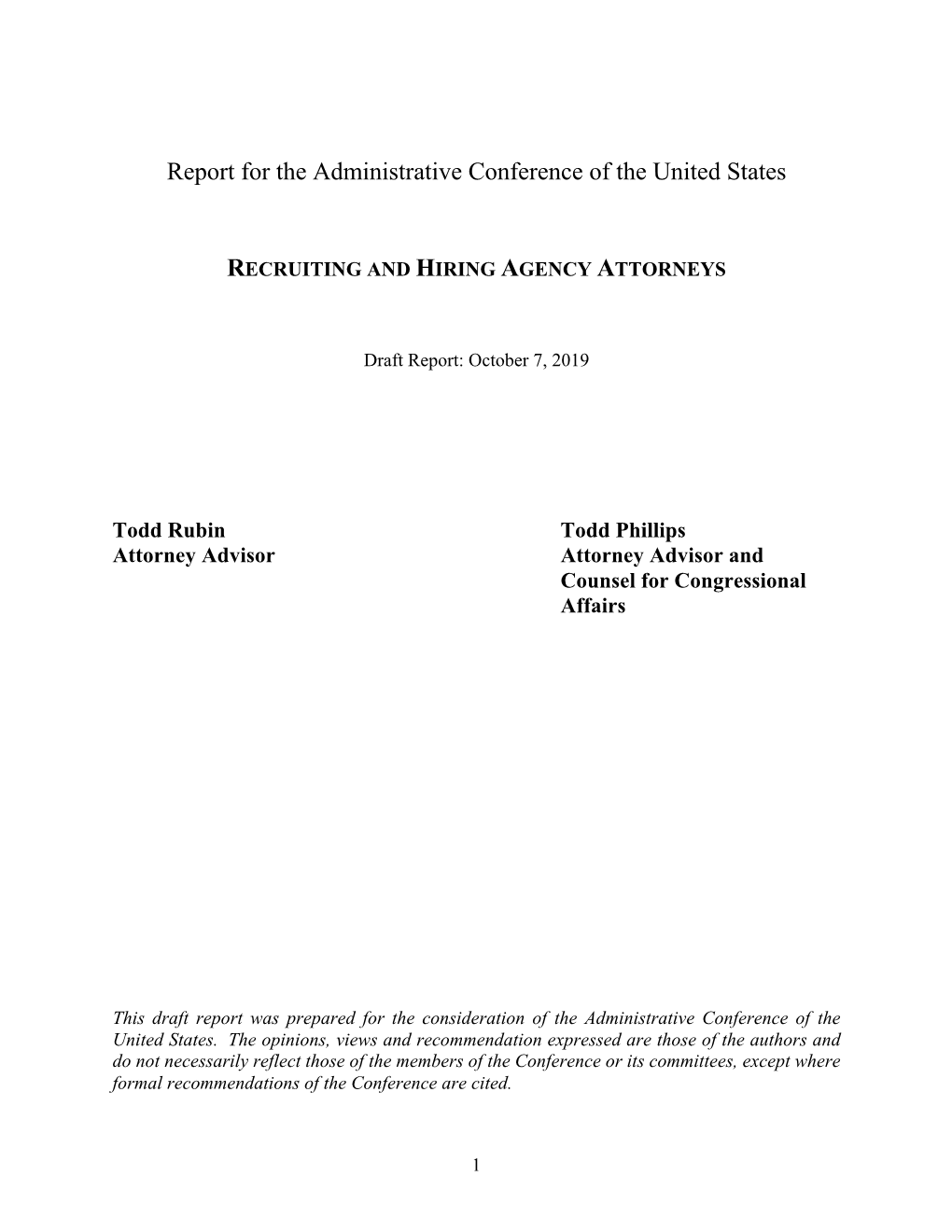 Report for the Administrative Conference of the United States