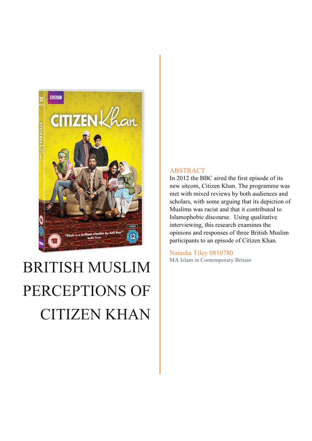 British Muslim Perceptions of Citizen Khan