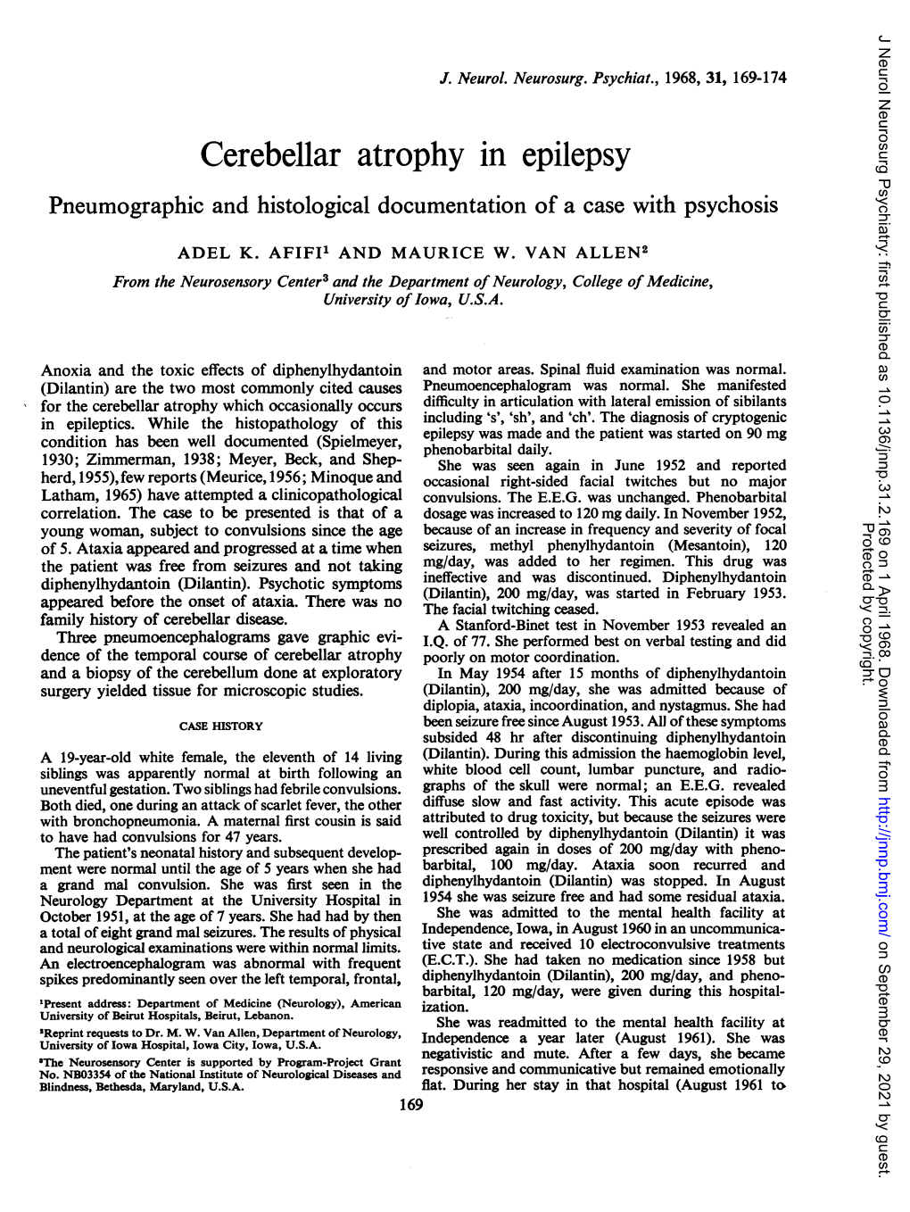 Cerebellar Atrophy in Epilepsy