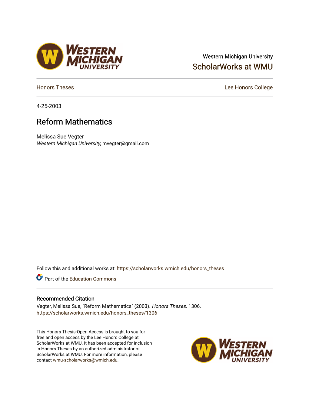 Reform Mathematics