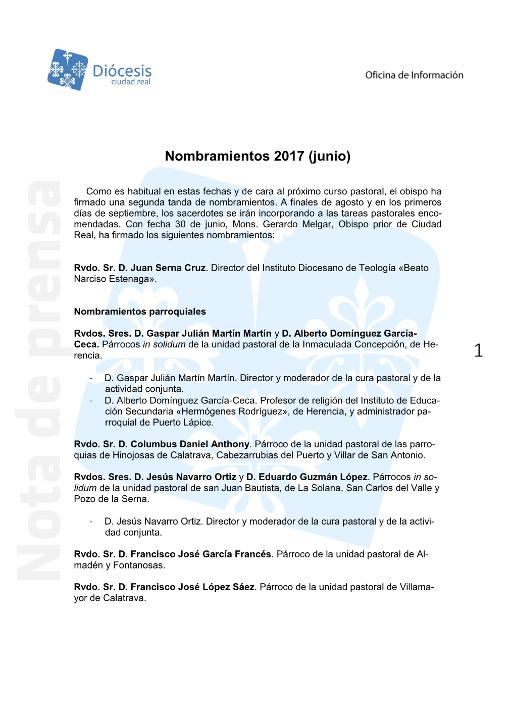 Nombramientos 2017 (Junio)