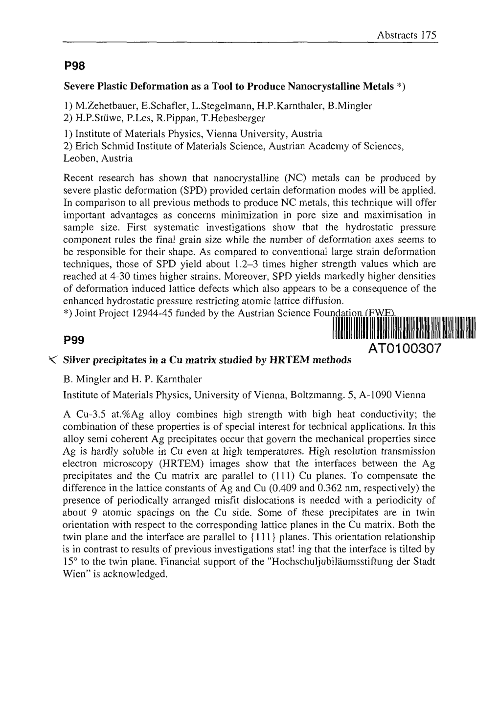 Silver, Precipitates in a Cu Matrix Studied by HRTEM Methods